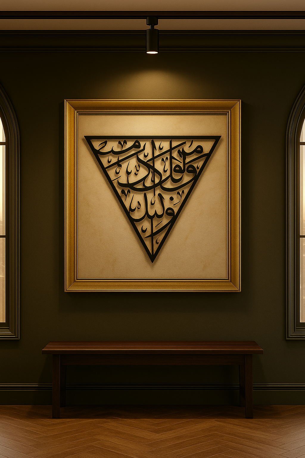 Surah Al Anfal 17 Islamic Wall Art - Triangle Metal Decor