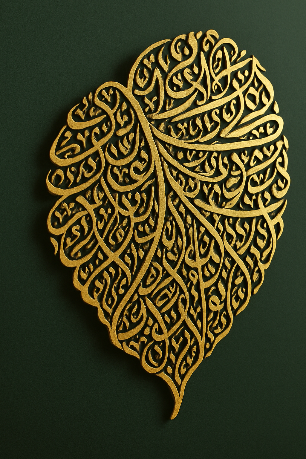 Set of 3 Ayatul Kursi, Surah An-Nâs and Surah Al-Falaq Islamic Wall Art (Leaf Pattern)
