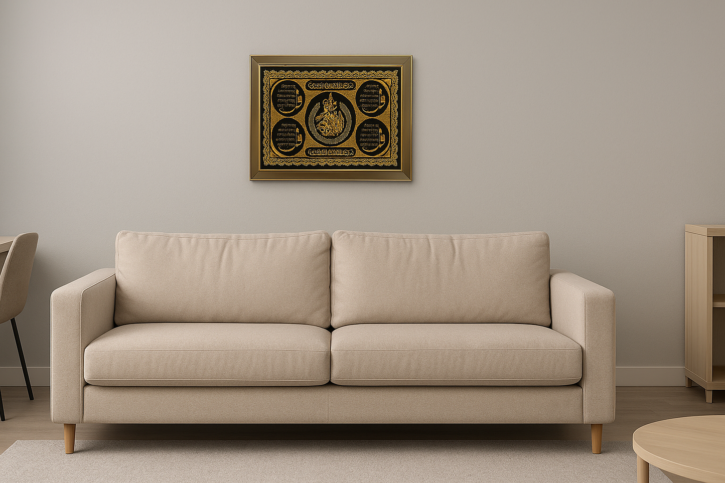 URAH; AL-KAFIRUN, Al-IKHLAS, AL-FALAQ AND AN-NAS SLAMIC WALL ART 4 QULS.