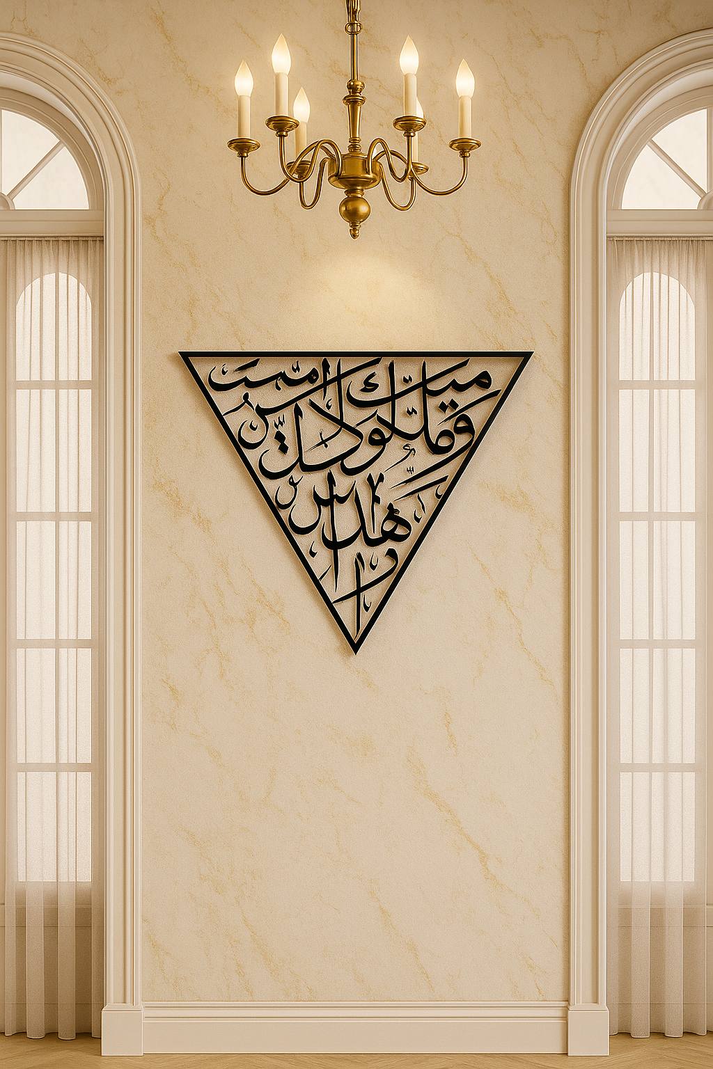 Surah Al Anfal 17 Islamic Wall Art - Triangle Metal Decor