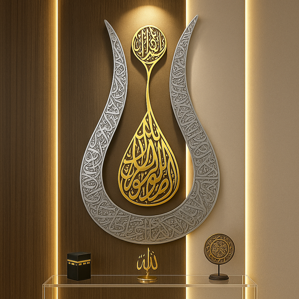 Tulip Shaped Design Shiny Ayatul Kursi Islamic Wall Art