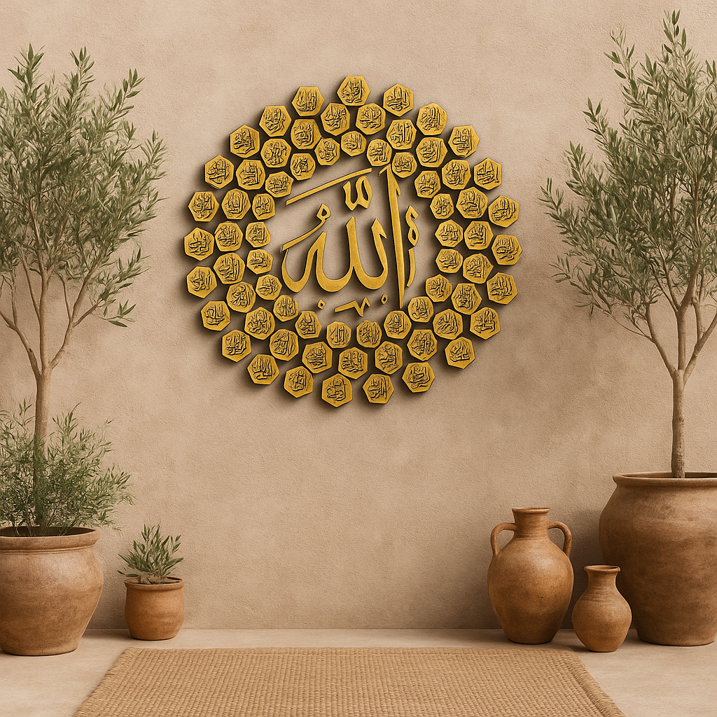 99 Names of Allah Asmaul Husna Islamic Wall Art.