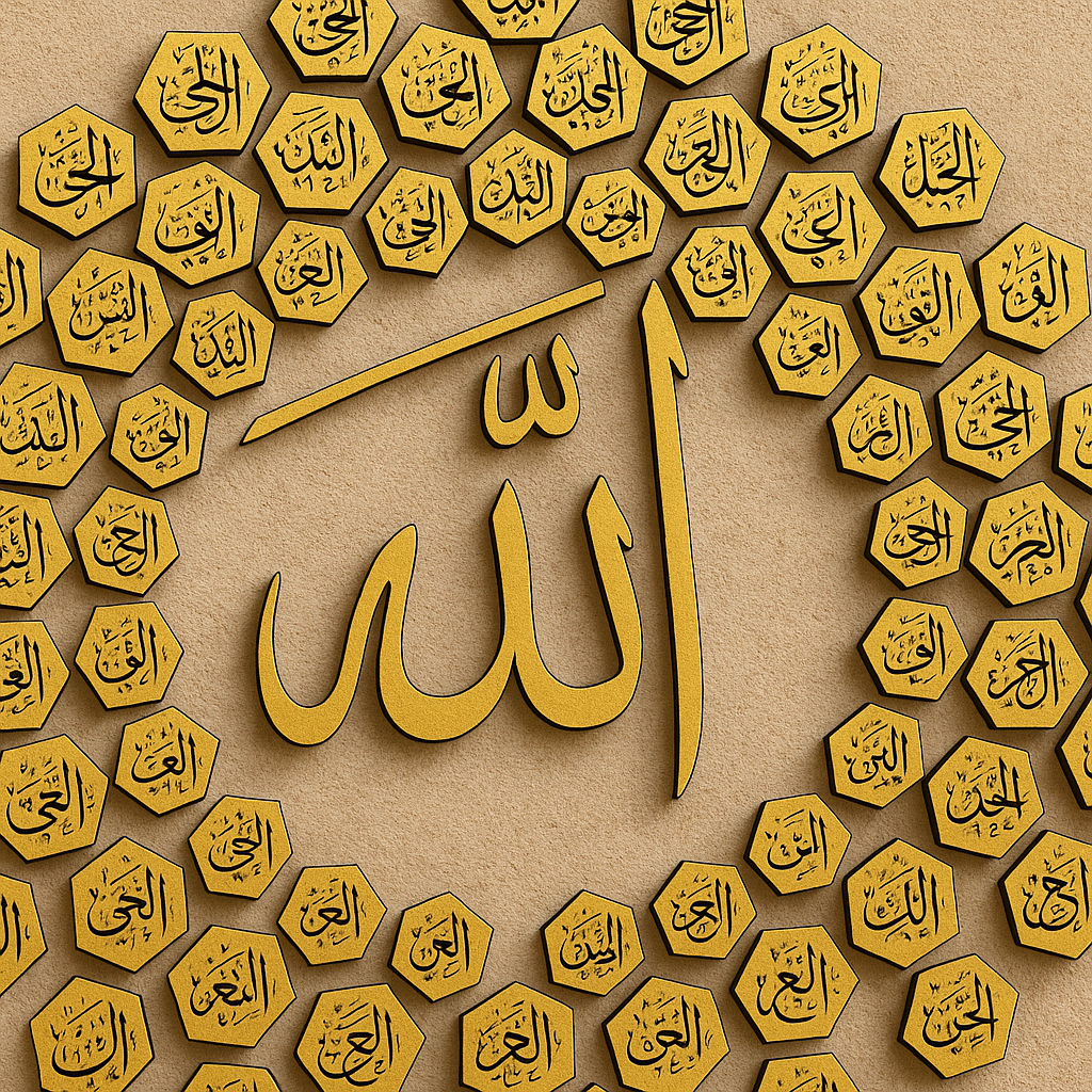 99 Names of Allah Asmaul Husna Islamic Wall Art.