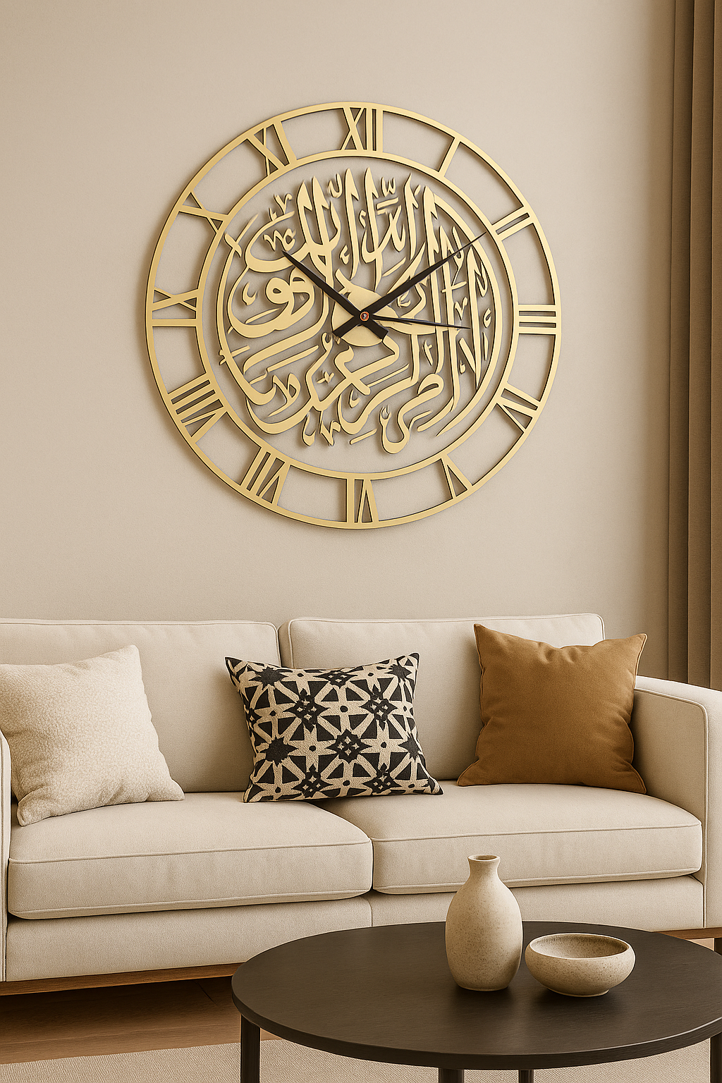 First Kalima Clock Islamic Wall Art